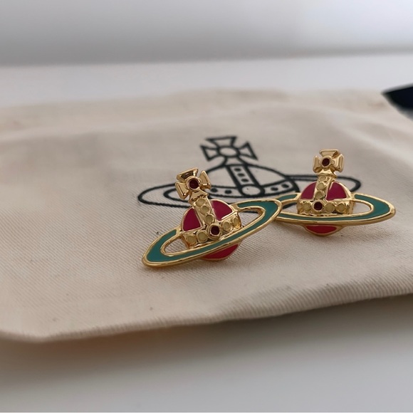 multicolour vivienne westwood orb earrings - Picture 2 of 2